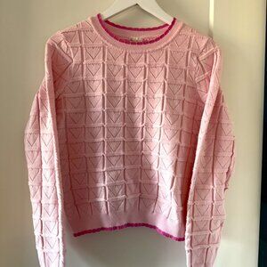 Hem & Thread Pink Heart Pattern Sweater